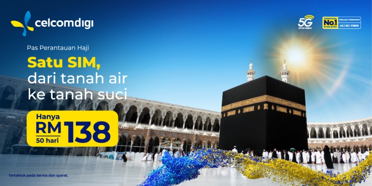 Pas Perantauan Haji CelcomDigi: Internet tanpa had 50 hari & panggilan masuk percuma untuk RM138