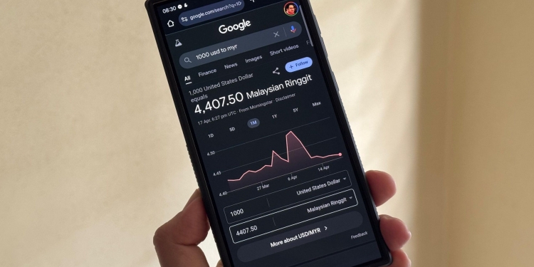 Google kembalikan widget tukaran mata wang MYR di enjin carian
