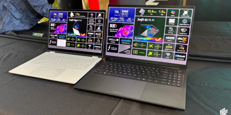 Acer Swift Edge 14 AI & siri Swift Go AI diperkenal: Rekaan nipis, skrin OLED dan Intel Core Ultra 7