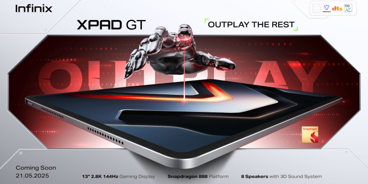 Tablet gaming Infinix XPAD GT baru akan tiba bersama GT 30 Pro pada 21 Mei