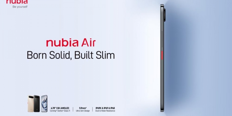 Nubia Air dilancar, telefon murah kalis air IP69K dengan rekaan ultra nipis macam iPhone Air