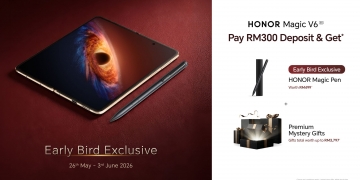Honor Magic V6 Malaysia: Tempahan awal dibuka dengan hadiah bernilai RM3,797