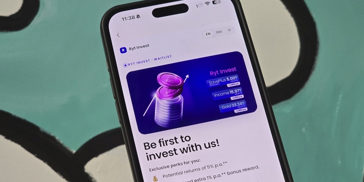 Ryt Bank lancar Ryt Invest, mula melabur dari RM1 dengan bonus 1% setahun