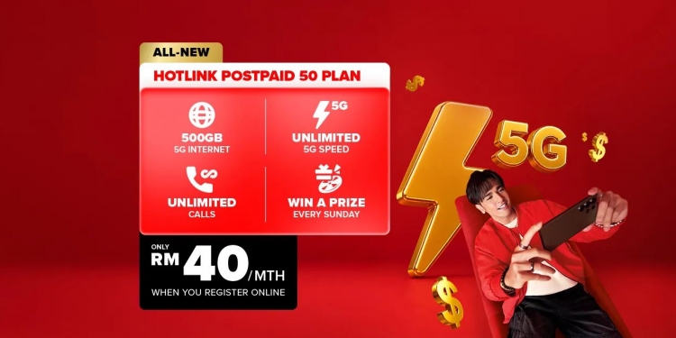 Hotlink perkenal pelan Postpaid 50 baharu dengan 500GB data pada harga RM50/bulan