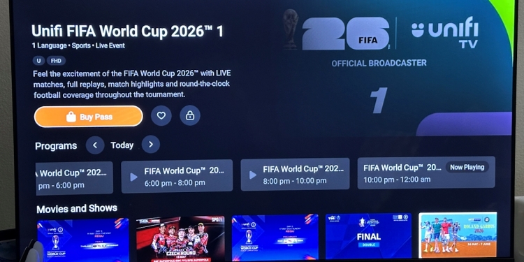 Unifi TV umum harga Pas Piala Dunia FIFA 2026, RM20 sehari atau RM50 untuk satu musim