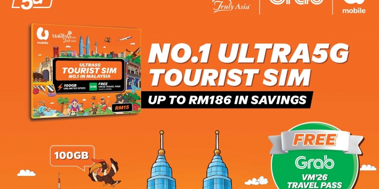 U Mobile lancar pelan ULTRA5G Tourist: 100GB data pada RM15, percuma pas Grab bernilai RM186