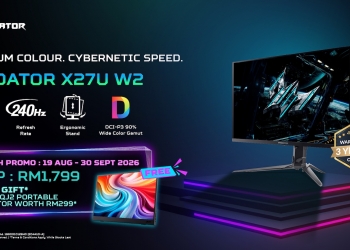 Acer Predator X27U W2 dilancar di Malaysia: Monitor QD-OLED 240Hz pada harga lebih murah