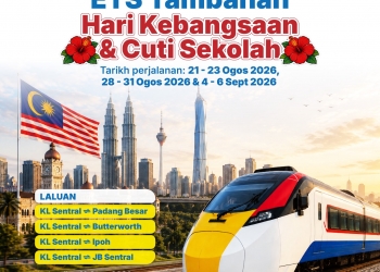 Pening nak balik kampung tiket ETS habis? KTMB jual tiket tambahan sempena Hari Kebangsaan