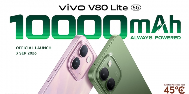 Vivo V80 Lite 5G bakal dilancar 3 September, bawa bateri besar 10,000mAh